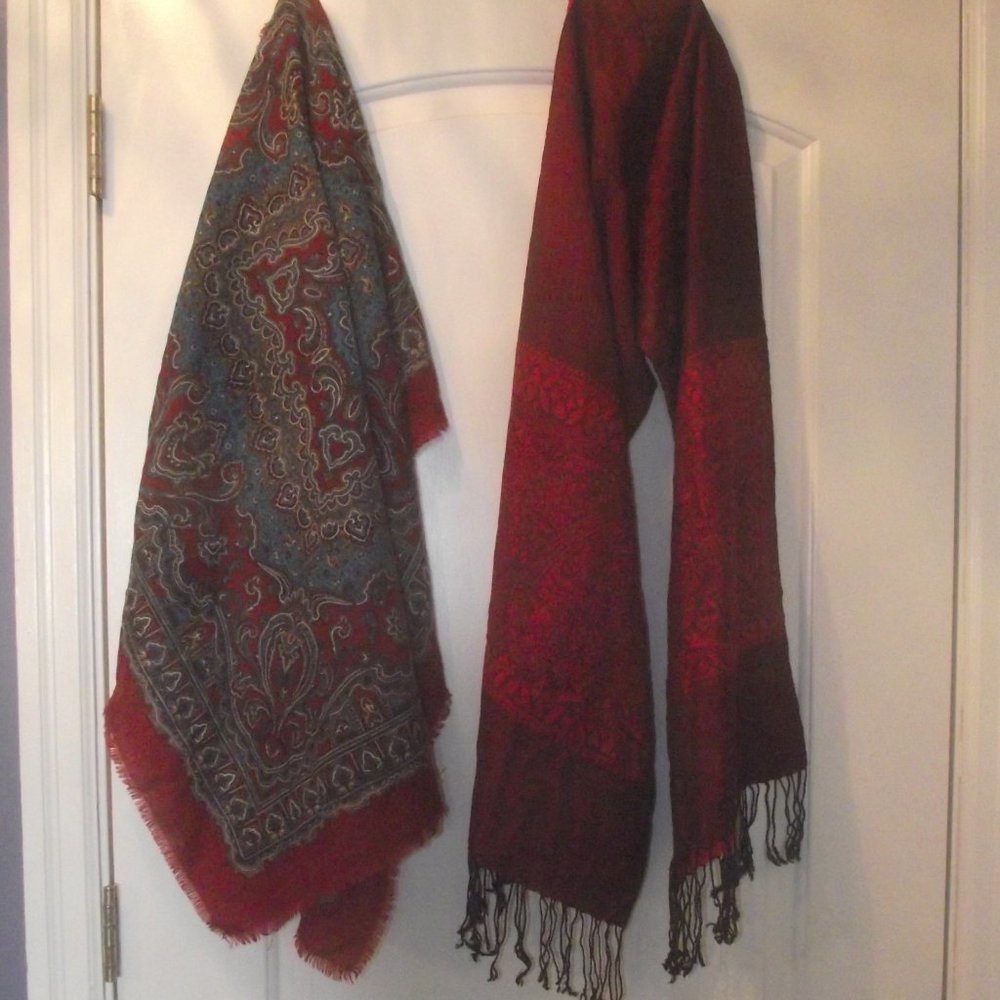Two red scarves - Brooks Brothers Wool Italy